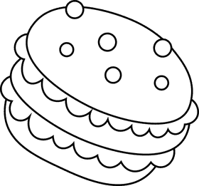 Macarons specks black and white clipart