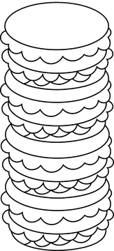 Macarons tower black and white clipart