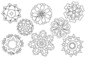 Mandala black and white vector