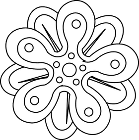 Mandala black and white clipart