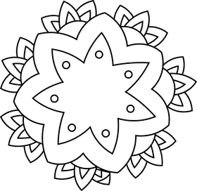 Mandala black and white clipart
