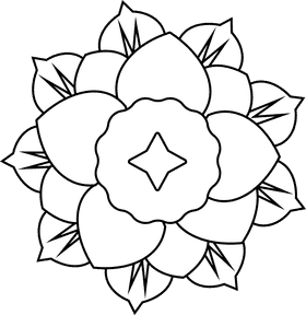Mandala black and white clipart