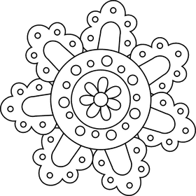 Mandala black and white clipart