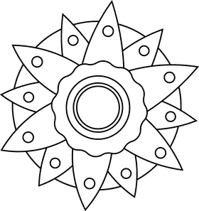 Mandala black and white clipart
