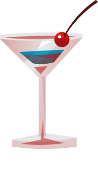 Martini glass cherry clipart