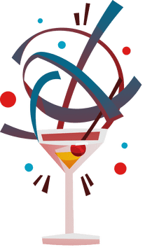 Martini glass firework clipart