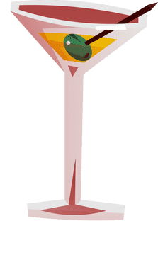 Martini glass olive clipart