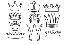 Prince crown black and white vector