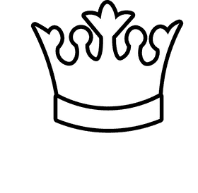 Prince crown luxurious black and white clipart