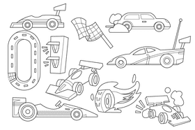 Race car black and white vector