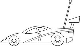 Race car antenna black and white clipart