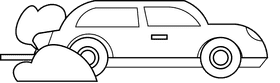 Race car closed top black and white clipart