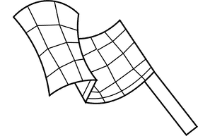 Race car flag black and white clipart