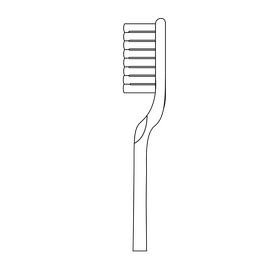 Toothbrush drawing black and white clipart