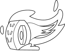 Race car wheel black and white clipart