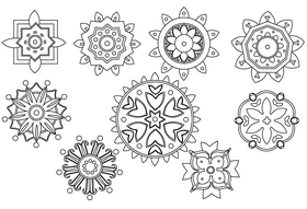 Rangoli black and white vector