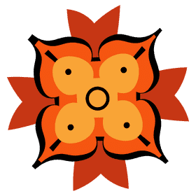Rangoli orange clipart