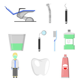 Dentist set vector