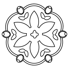 Rangoli pink black and white clipart