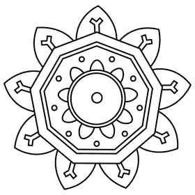 Rangoli purple black and white clipart