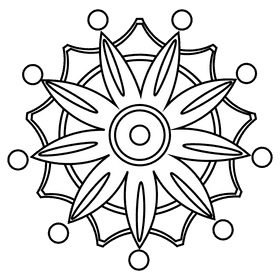 Rangoli purple black and white clipart