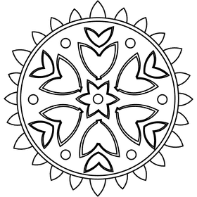 Rangoli yellow black and white clipart