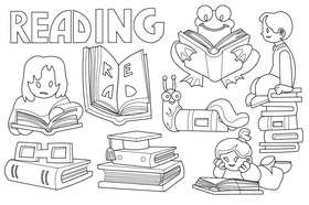 Reading black and white vector