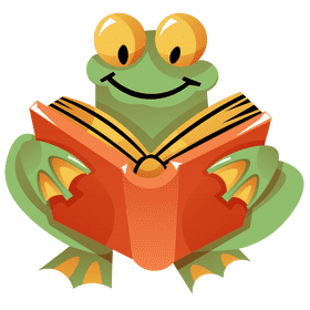 Reading frog clipart