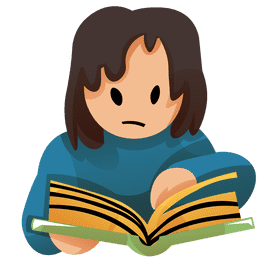 Reading girl clipart