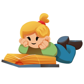 Reading girl clipart