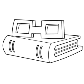 Reading glasses black and white clipart