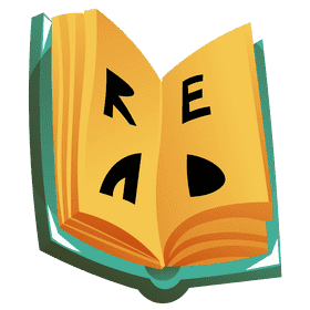Reading open book clipart