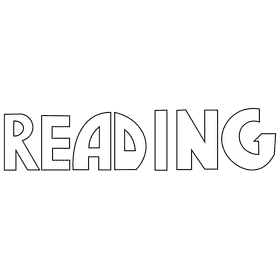 Reading sign black and white clipart