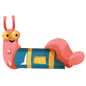 Reading worm clipart