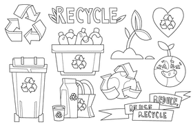 Recycle black and white vector