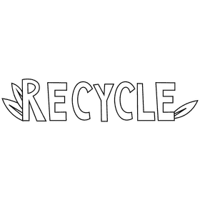 Recycle logo black and white clipart