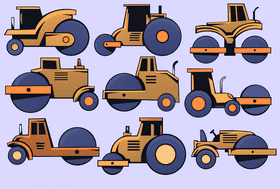 Road roller vector