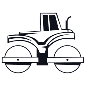 Road roller black and white clipart
