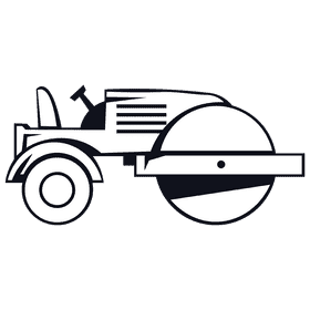 Road roller black and white clipart