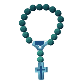 Rosary blue beads clipart