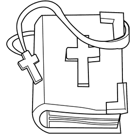 Rosary book black and white clipart
