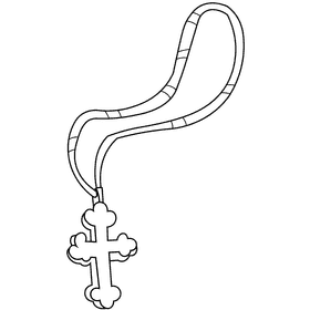 Rosary silver black and white clipart