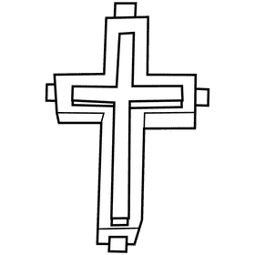 Rosary silver big black and white clipart