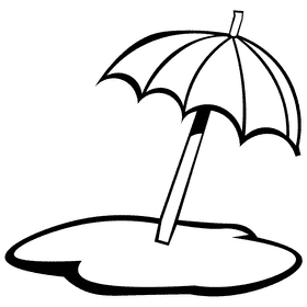 Sand ambrella black and white clipart