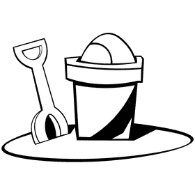 Sand bucket black and white clipart