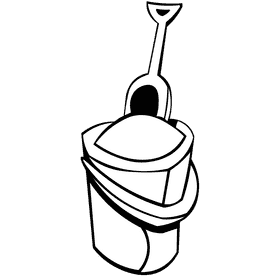 Sand bucket black and white clipart
