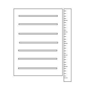 Paper and ruler drawing black and white clipart