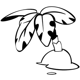 Sand palm black and white clipart