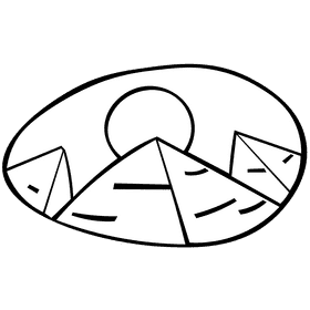 Sand pyramids black and white clipart