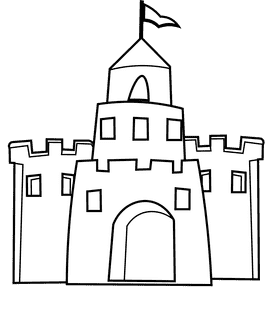 Sandcastle big black and white clipart